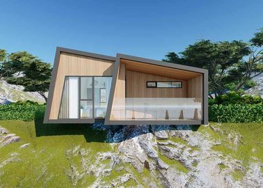 De grijze Houten Uitrustingen van het Luxe Prefabhuis/Duplex Modulaire Huizen met Badkamers