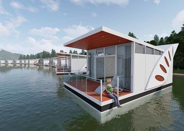 Het grote Prefabhuis van de Balkon Witte Luxe hierboven - water Prefab Drijvend Chalet