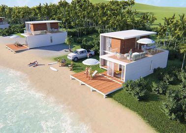 Prefabhuizen van de luxe Upmarket 2 Slaapkamer, Witte Luxe Prefabhuizen met Balkon